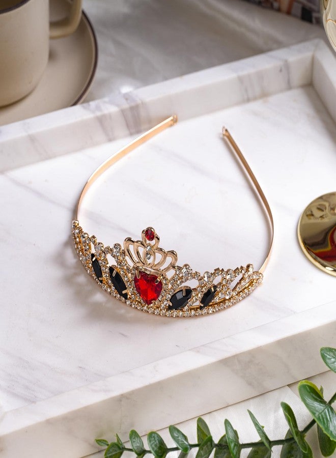 Botrinal Evie Descendant 4 Crown & Red Heart Necklace Gold Tiara Jewelry Set Queen of Hearts Evie for teen Halloween - Image 4