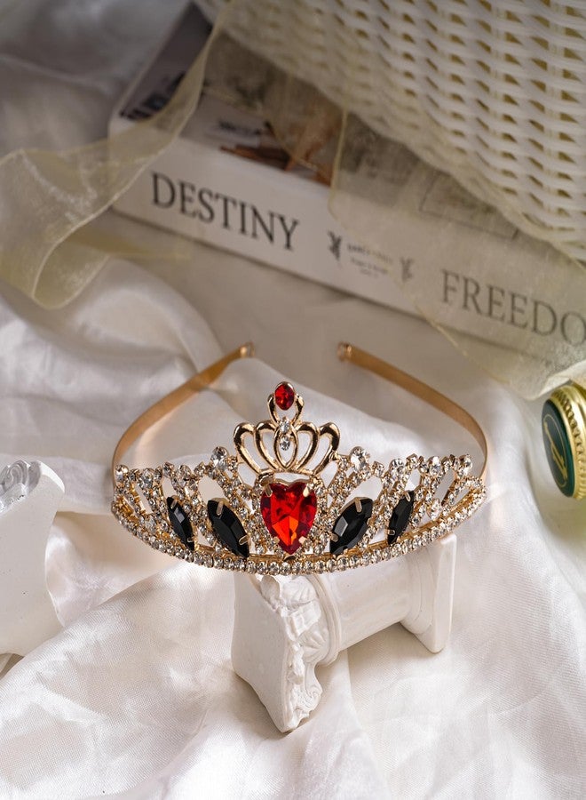 Botrinal Evie Descendant 4 Crown & Red Heart Necklace Gold Tiara Jewelry Set Queen of Hearts Evie for teen Halloween - Image 2