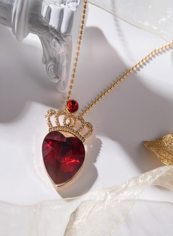 Botrinal Evie Descendant 4 Crown & Red Heart Necklace Gold Tiara Jewelry Set Queen of Hearts Evie for teen Halloween - Image 5