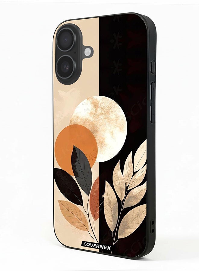 Covernex Apple iPhone 16 Plus Protective Case Cover Printed Featuring Crescent Moon And Leafy - Image 1