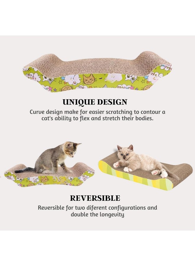 مجموعة عمود خدش القطط 2 في 1 - (أريكة + جسر) | عمود خدش قطط مموج من الورق المقوى مع عشبة النعناع البري للقطط والقطط الصغيرة داخل المنزل | حماية الأثاث، تصميم متين - Image 4