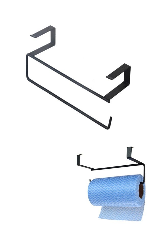 Pokinge Kitchen Roll Paper Towel Holder, Metal Paper Rolls Rack Under Cabinets Shelf Tissue Hanger Organizer Rack Towel Bar for Cabinet Wardrobe Over Door - Image 1