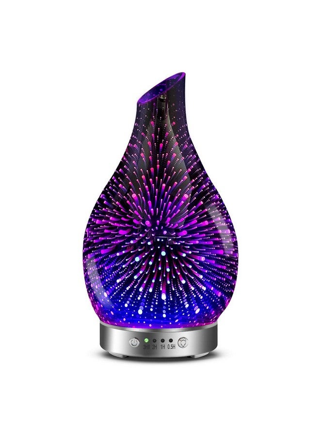 MAXWINER مرشحات الزيوت الأساسية بالموجات فوق الصوتية 3D زجاجية مع خاصية الإيقاف التلقائي وإعداد المؤقت 7 ألوان من الأضواء LED المتغيرة للاستخدام في المنزل أو المكتب أو السبا 120 مل - Image 1