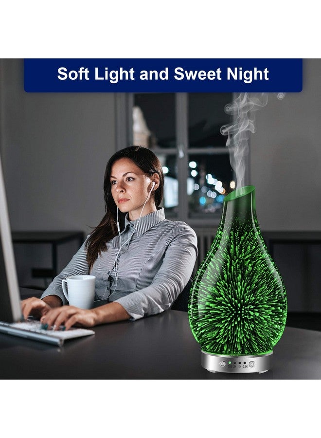 MAXWINER مرشحات الزيوت الأساسية بالموجات فوق الصوتية 3D زجاجية مع خاصية الإيقاف التلقائي وإعداد المؤقت 7 ألوان من الأضواء LED المتغيرة للاستخدام في المنزل أو المكتب أو السبا 120 مل - Image 4