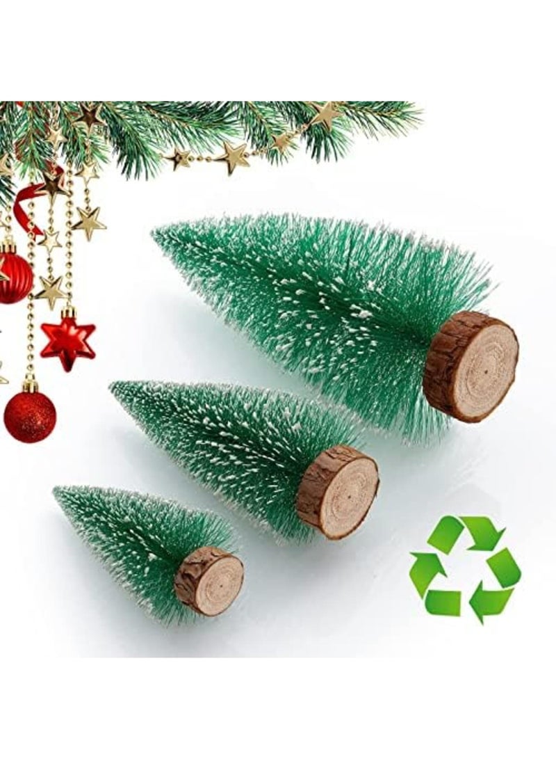 Barakah 3 PCS Miniature Christmas Trees, Mini Christmas Tree with Lights - Small Table Top Decorations for Xmas Holiday Decor - Set of 3 with LED Fairy Lights for Christmas DIY Craft Party Decoration - Image 2