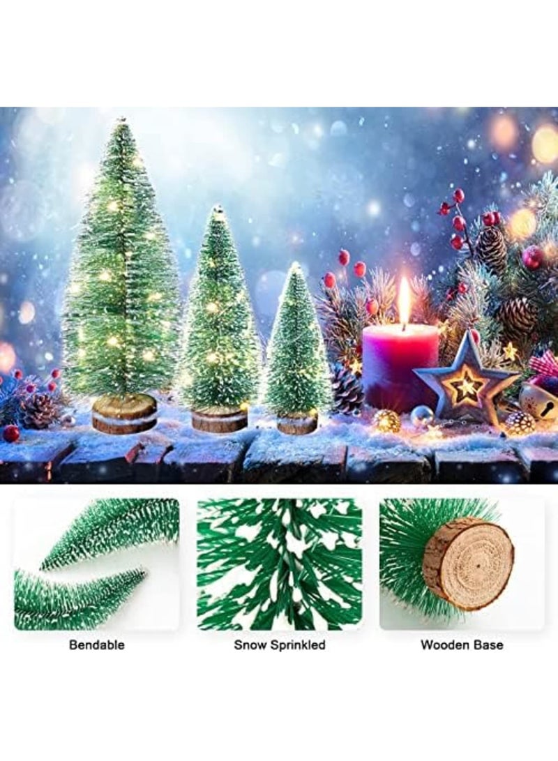 Barakah 3 PCS Miniature Christmas Trees, Mini Christmas Tree with Lights - Small Table Top Decorations for Xmas Holiday Decor - Set of 3 with LED Fairy Lights for Christmas DIY Craft Party Decoration - Image 3