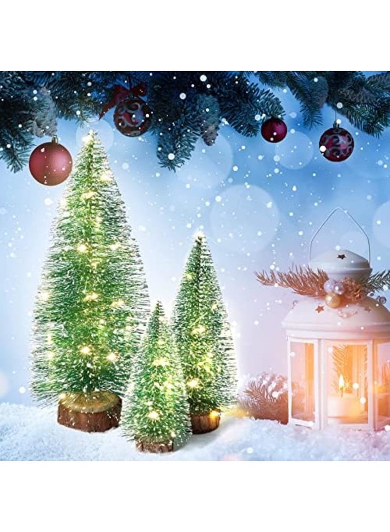 Barakah 3 PCS Miniature Christmas Trees, Mini Christmas Tree with Lights - Small Table Top Decorations for Xmas Holiday Decor - Set of 3 with LED Fairy Lights for Christmas DIY Craft Party Decoration - Image 4