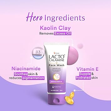 Lacto Calamine Daily Facewash with Kaolin Clay Niacinamide and Vitamin E for Oily Skin Controls Pimples Blackheads and Whiteheads Paraben Free 100ml by Glowrity - Image 3