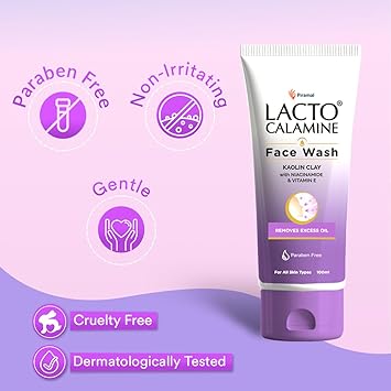 Lacto Calamine Daily Facewash with Kaolin Clay Niacinamide and Vitamin E for Oily Skin Controls Pimples Blackheads and Whiteheads Paraben Free 100ml by Glowrity - Image 4