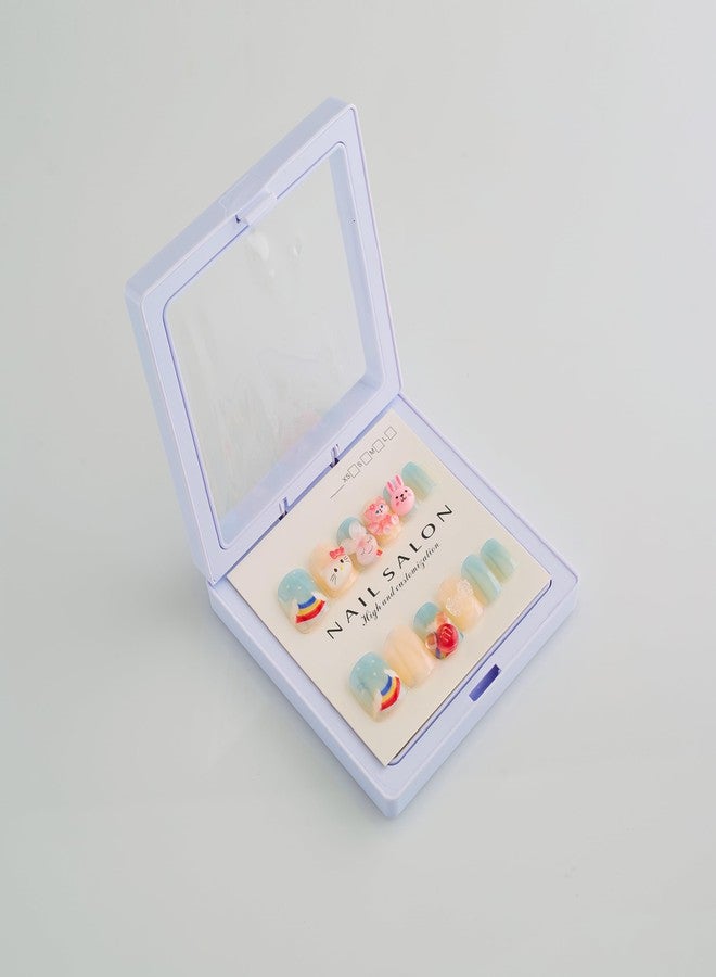 CherryBox Beautiful and Cute 3D Cartoon Nails Set of 12 pieces for Kids and Adults Cartoon Design - Image 2
