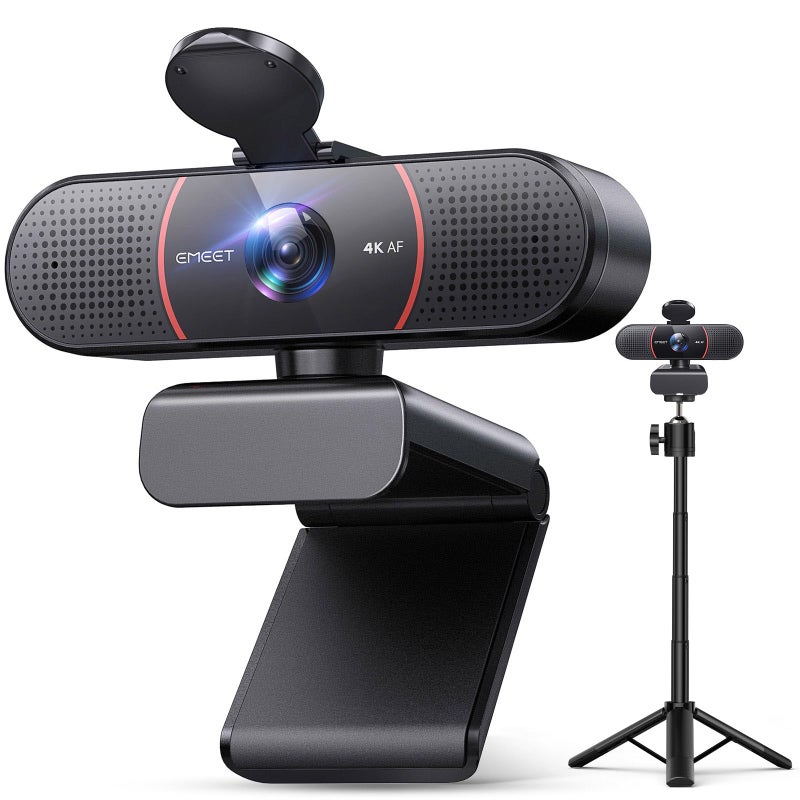 EMEET C960 4K Webcam with Tripod 4K UHD Sony Sensor 3 Adjustable Height Mini Tripod wPrivacy Cover PDAF Auto Focus Dual NoiseCancelling Mics Auto Light Correction Perfect for Online Meetings - Image 2