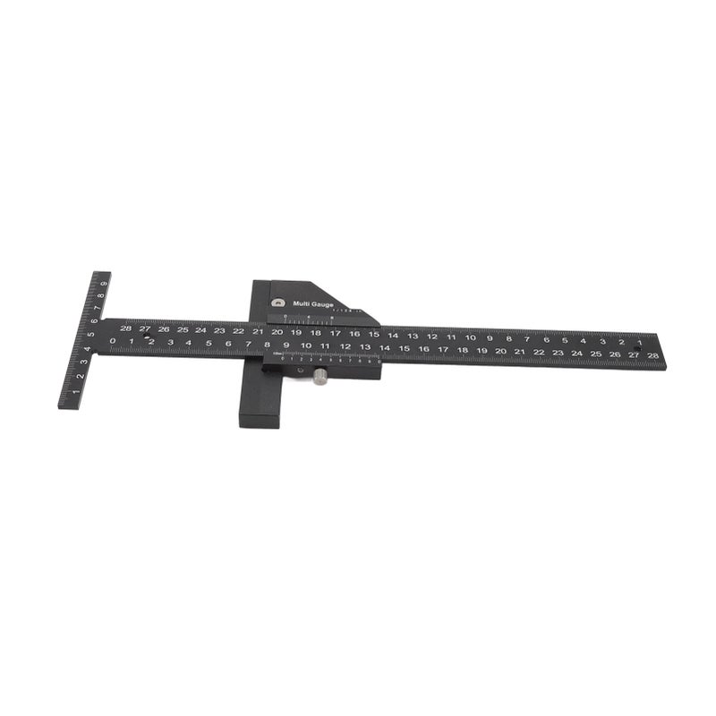 Multifunction Woodworking Ruler Aluminum Alloy T Shaped Black Measuring Marking Auxiliary Tool for Carpentry - Image 4