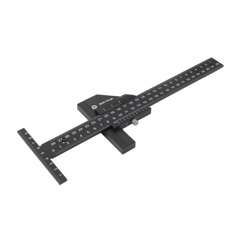 Multifunction Woodworking Ruler Aluminum Alloy T Shaped Black Measuring Marking Auxiliary Tool for Carpentry - Image 5