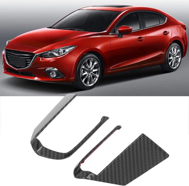 Steering Wheel Button Cover Trim, Carbon Fiber Style ABS Plastic for 3 Axela BP 2020-2022 - Durable Protection, Stylish Interior Upgrade, Easy Installation - Image 2
