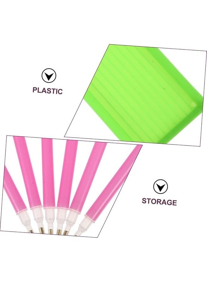 yongsheng Pack Of 24 Diamond Painting Cross Stitch Tool Set Pink/Green/White- Tool Diamond Tray Diamond Drawing Supplies Diamond Drawing Tray Bead Sorting Tray Diamond Tools Container Diamond Dotting Tool Rhinestone Painting Pens  - Image 5