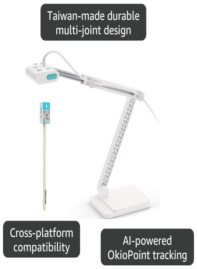 OKIOLABS OKIOCAM S2-4K Ultra HD 8MP USB Document Camera for Teachers & Classrooms with OKIOPoint AI-Tracking, Capture Near-Ledger Size, Great in Low Light, Support Mac, USB-C iPad, Interactive Display - Image 3