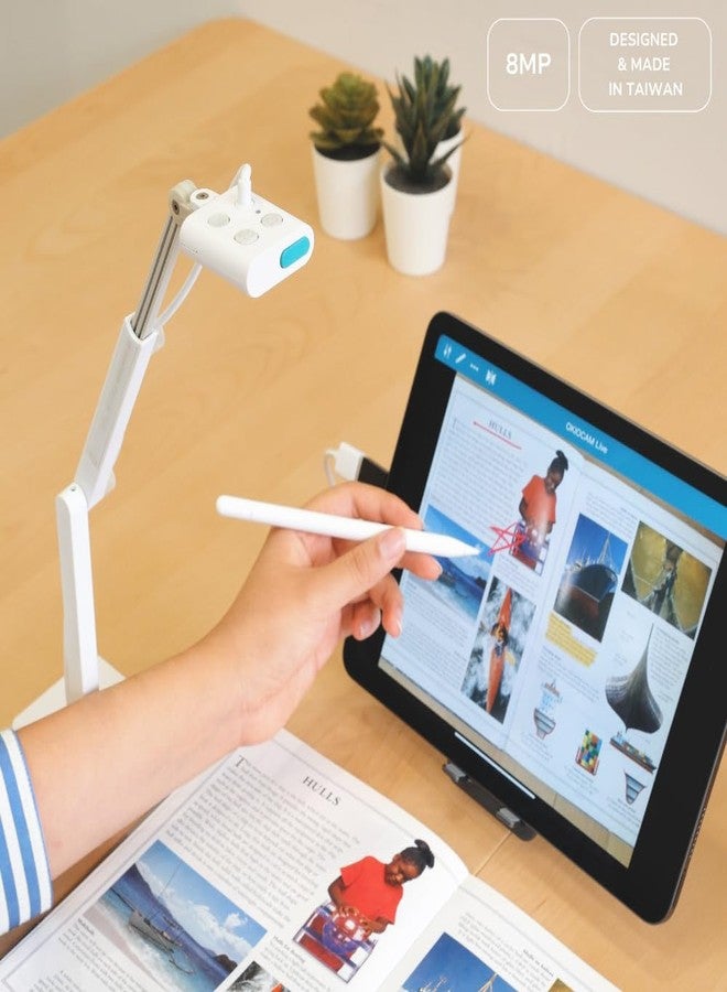 OKIOLABS OKIOCAM S2-4K Ultra HD 8MP USB Document Camera for Teachers & Classrooms with OKIOPoint AI-Tracking, Capture Near-Ledger Size, Great in Low Light, Support Mac, USB-C iPad, Interactive Display - Image 5