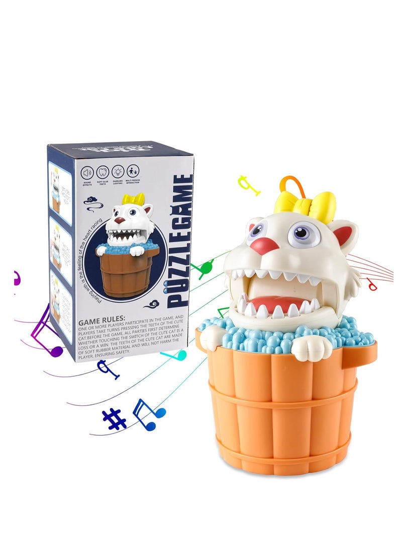 SOLARAE Teeth Dentist Game Cat Dentist Game Biting Finger Games Funny Dentist Toy Icebreaker Game with Teeth Dinosaur Cat Toy Travel Game for Kids Toddler Game - Image 1