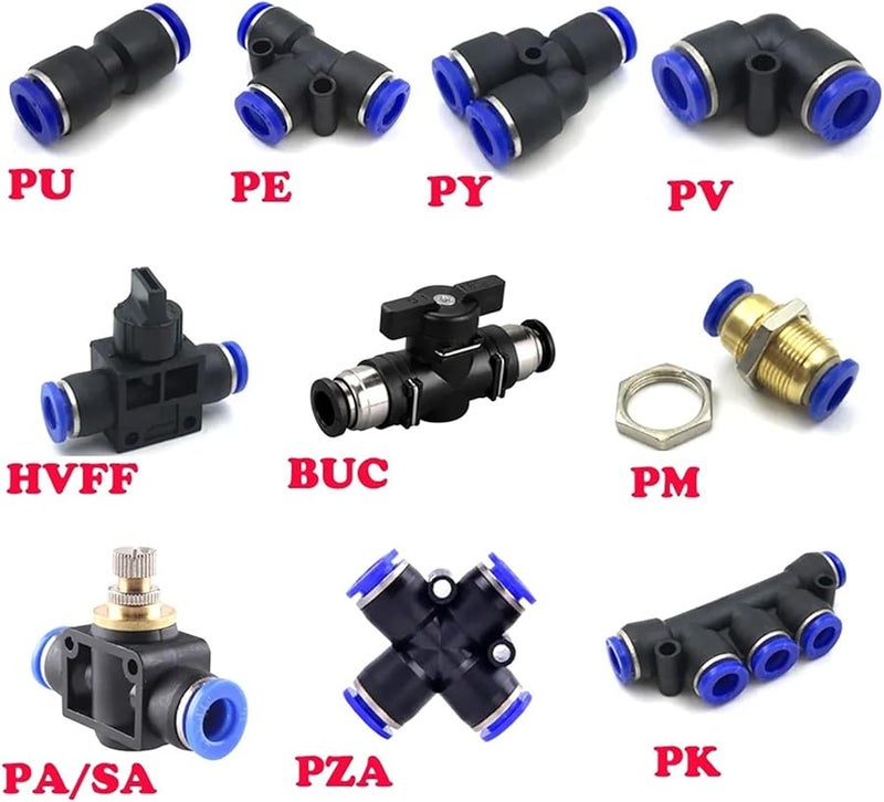 Pneumatic Fittings PY PU PV PE HVFF SA Water Pipe Connectors OD 4MM Quick Couplings - Image 4
