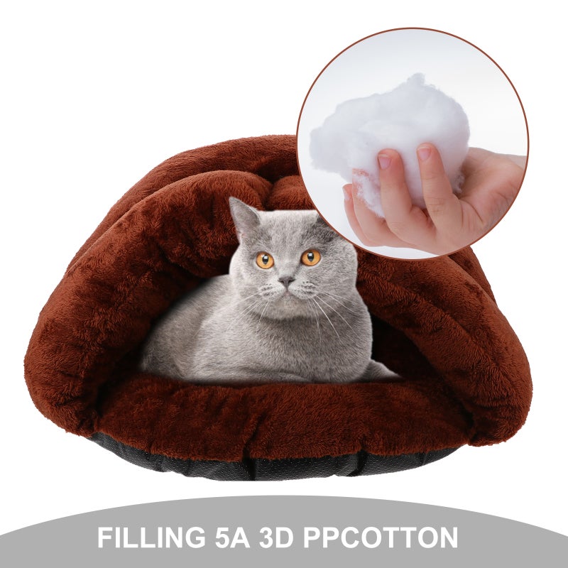 🐾 كيس نوم على شكل كهف قط مع تصميم مثلث لمكان مريح وآمن للحيوانات الصغيرة - Image 4
