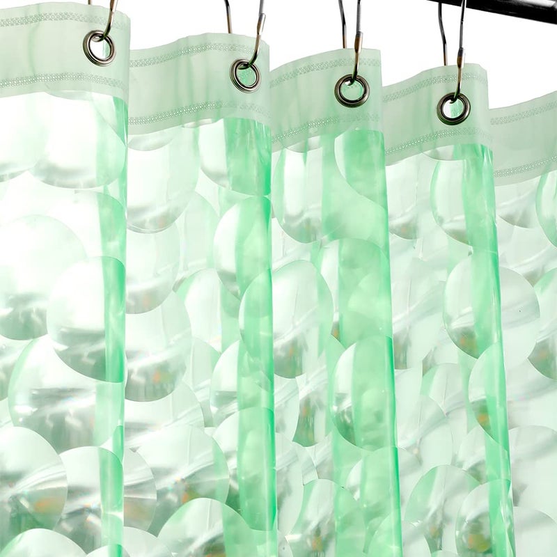 Ga-Geetopia EVA 3D Green Pearl Water Cube Plastic Shower Curtain Liner - Premium Lightweight 72" x 72" Bathroom Shower Showroom Curtain Liner with Rustproof Metal Gromments and Weighted Magnet - Image 1