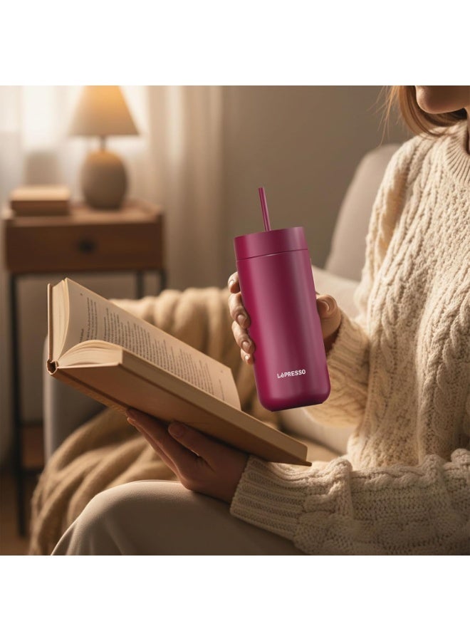 ليبرسو كوب LePresso TripleQuench المعزول بسعة 20 أونصة (590 مل)، كوب قهوة سفر من الستانلس ستيل بجدار مزدوج مع غطاء مانع للتسرب 3 في 1، يحافظ على السخونة 12 ساعة / البرودة 24 ساعة - Image 4