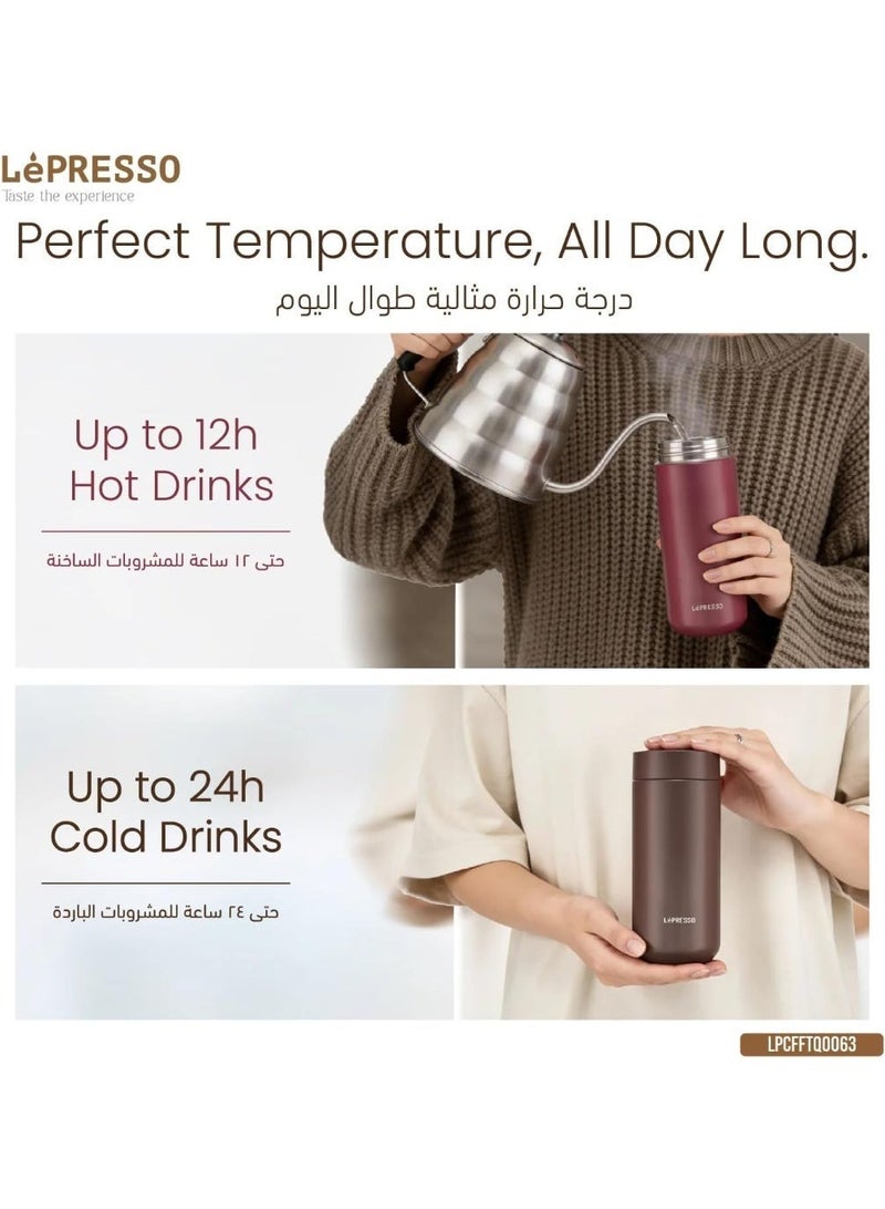 ليبرسو كوب LePresso TripleQuench المعزول بسعة 20 أونصة (590 مل)، كوب قهوة سفر من الستانلس ستيل بجدار مزدوج مع غطاء مانع للتسرب 3 في 1، يحافظ على السخونة 12 ساعة / البرودة 24 ساعة - Image 2