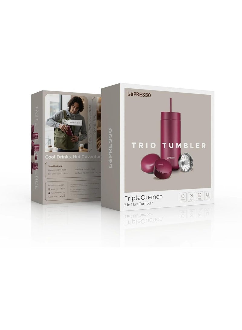 ليبرسو كوب LePresso TripleQuench المعزول بسعة 20 أونصة (590 مل)، كوب قهوة سفر من الستانلس ستيل بجدار مزدوج مع غطاء مانع للتسرب 3 في 1، يحافظ على السخونة 12 ساعة / البرودة 24 ساعة - Image 3
