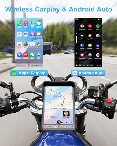 25HOURS Verticalstyle Motorcycle Carplay HD Touch Screen Motorcycle GPS Navigation System with Carplay and Android Auto IP67 Waterproof Support Tire Pressure settings Bluetooth Voice Control Navigation - Image 3