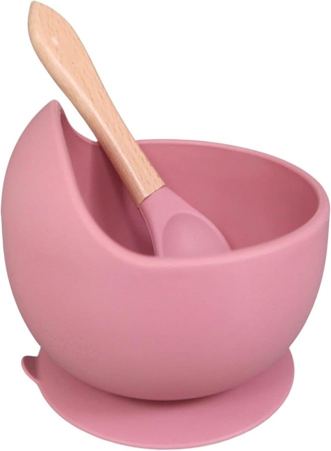DODHAR Silicone Baby Bowls with Spoon, Baby Feeding Set Suction Bowls for Kids Toddlers -BPA Free-Baby Dishes Utensils (Pink) - Image 1