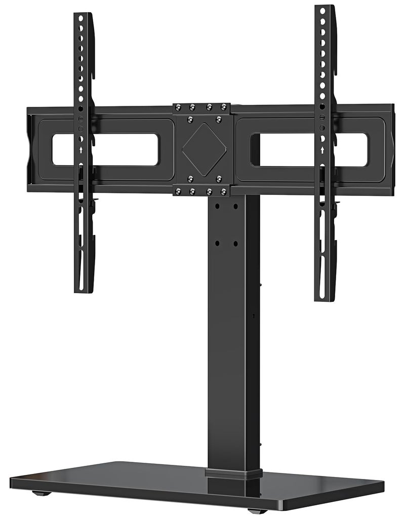 MOUNT PRO Universal Swivel TV Stand Base, Table Top TV Stand for 37 to 65, 70, 75 Inch LCD LED TVs, Height Adjustable TV Mount Stand with Tempered Glass Base, Holds up to 88lbs, Max VESA 600x400mm - Image 1