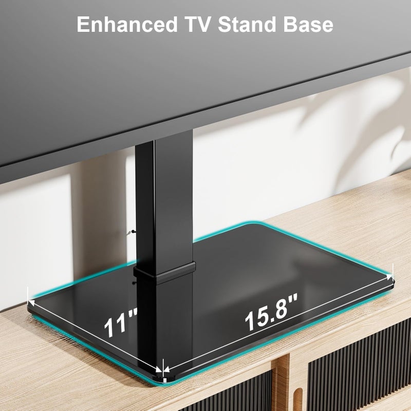 MOUNT PRO Universal Swivel TV Stand Base, Table Top TV Stand for 37 to 65, 70, 75 Inch LCD LED TVs, Height Adjustable TV Mount Stand with Tempered Glass Base, Holds up to 88lbs, Max VESA 600x400mm - Image 5