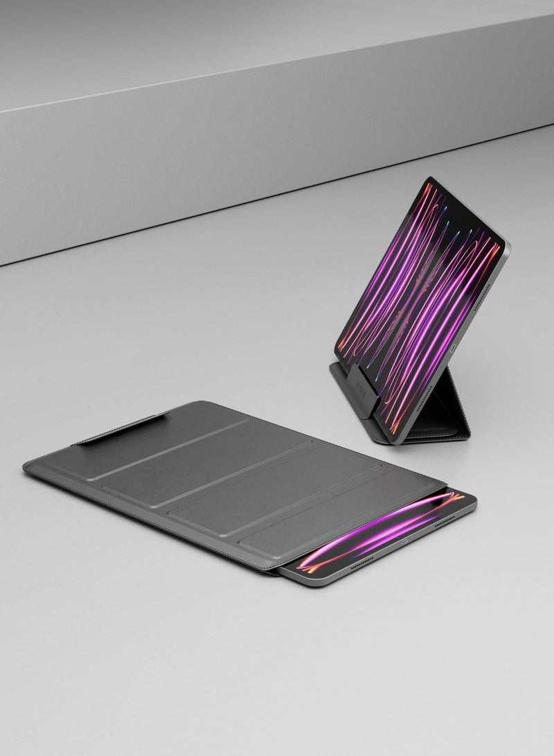 ليفيلو حافظة Airsleeve لجهاز iPad Pro مقاس 12.9 بوصة / حماية كاملة / جلد PU / حافظة قابلة للطي / مادة داخلية بوليستر - أسود - Image 2