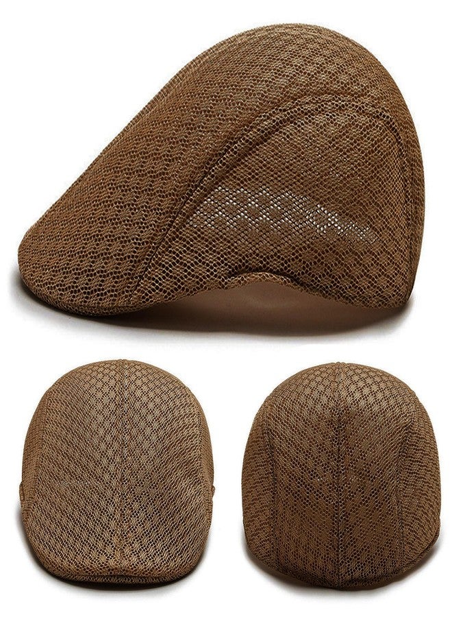 Taidor 2 Pack Teenagers' Mesh Cap Breathable Summer Newsboy Hat Adjustable Beret Ivy Cap Irish Riding Hiking Hats Coffee/Red - Image 4