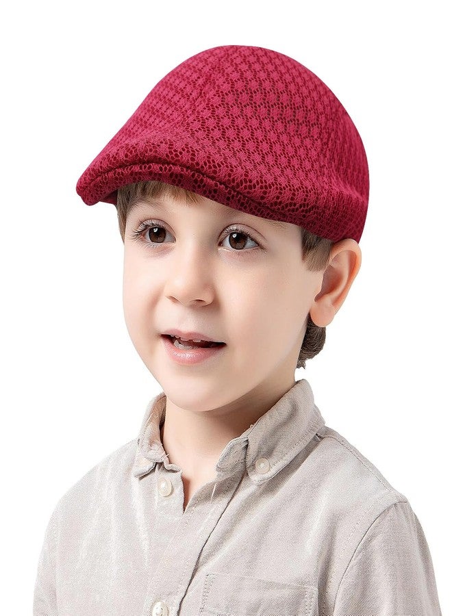 Taidor 2 Pack Teenagers' Mesh Cap Breathable Summer Newsboy Hat Adjustable Beret Ivy Cap Irish Riding Hiking Hats Coffee/Red - Image 3