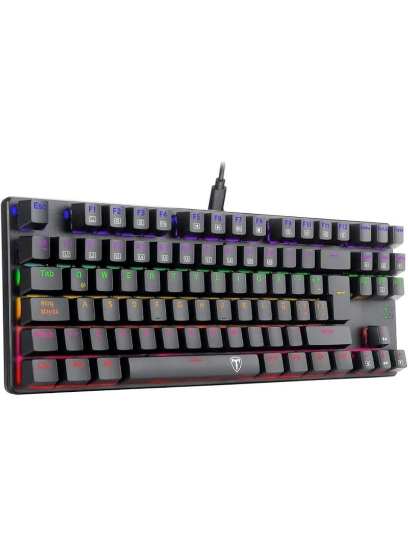 T-DAGGER TGK313 BORA Gaming Mechanical Keyboard - Rainbow LED Lighting -TKL Size 87 Key - AR/EN Key || (T-TGK313) (Brown Switch) - Image 2