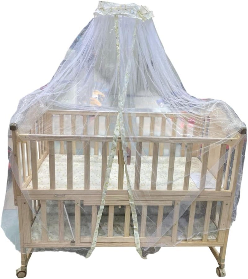 United 18.ZL Wooden Bed with Mosquito Net for Baby, Natural - Image 3