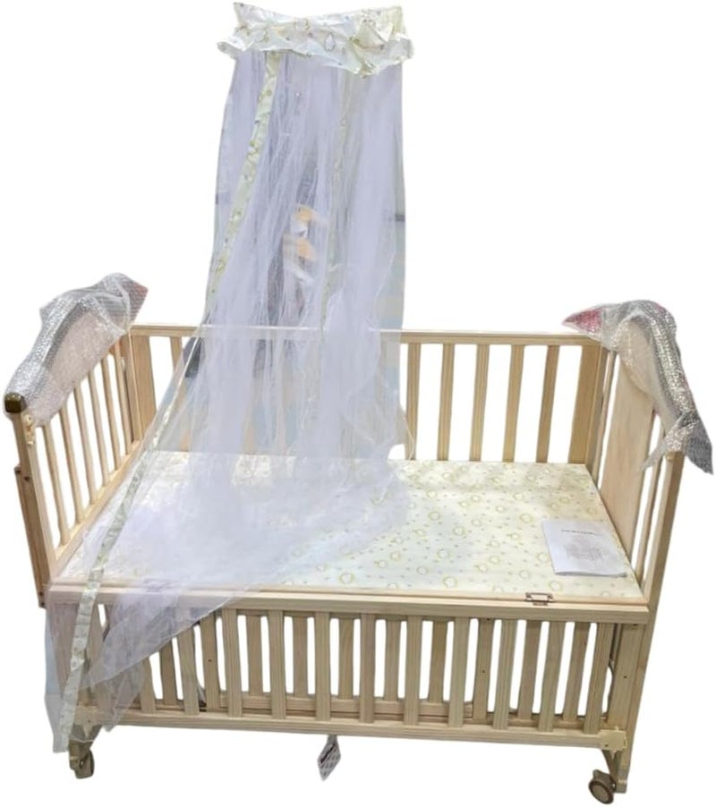 United 18.ZL Wooden Bed with Mosquito Net for Baby, Natural - Image 2