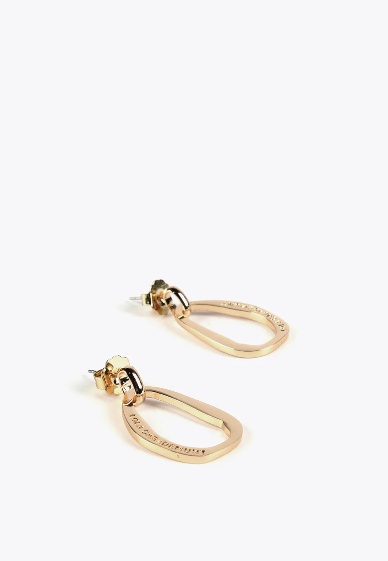 Lola Casademunt Small golden oval earrings