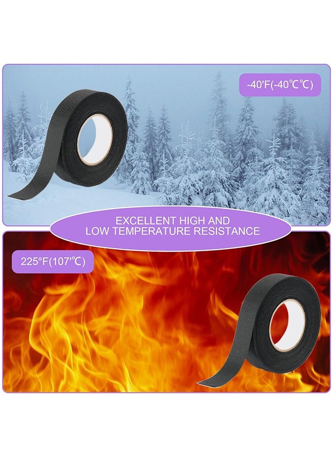 HS 2PCS Wire Harness Tape, Wire Loom Tape High Temp Wiring Loom Harness Electrical Tape Self-Adhesive Felt Cloth Electric Tape Black For Automotive Engine Electrical Wrap Cable Fixed 15 Meters  - Image 3