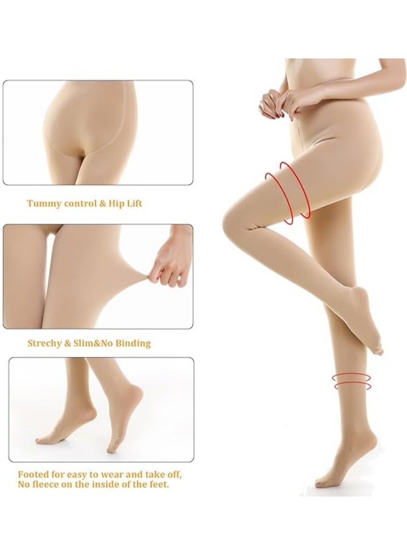 Jorunb 2pc Women's Fleece Lined Tights Thermal Pantyhose Leggings Opaque Winter Warm Thick Stockings Tights - Image 2