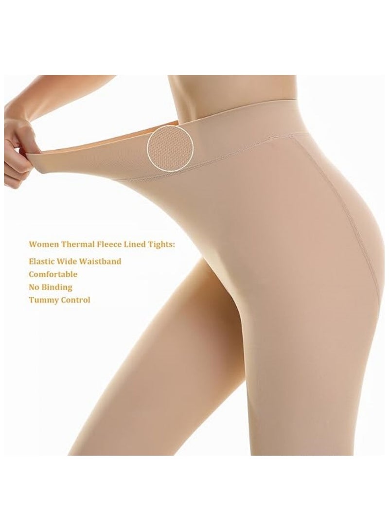 Jorunb 2pc Women's Fleece Lined Tights Thermal Pantyhose Leggings Opaque Winter Warm Thick Stockings Tights - Image 3