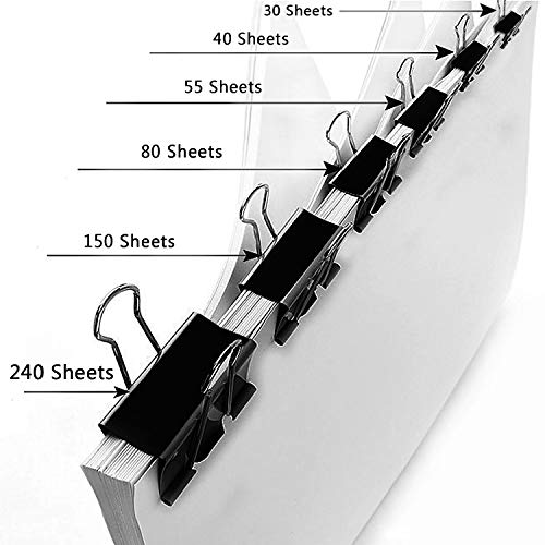SANNIX 110 PCS Binder Clips Assorted Sizes, X Large, Large, Medium, Small, Mini and Micro, Binder Clips Paper Clamps for Office Home School - Image 4