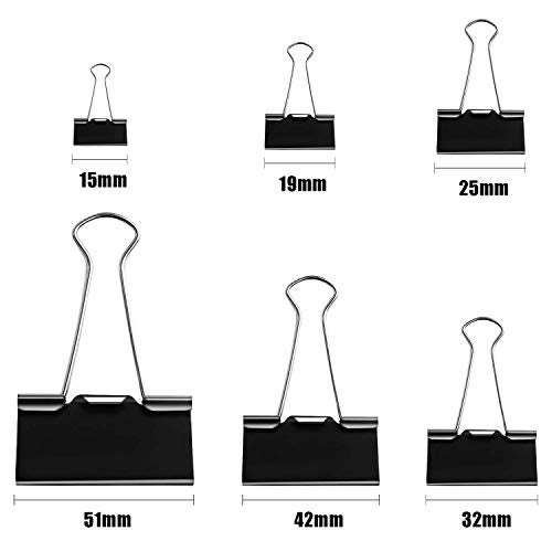 SANNIX 110 PCS Binder Clips Assorted Sizes, X Large, Large, Medium, Small, Mini and Micro, Binder Clips Paper Clamps for Office Home School - Image 3