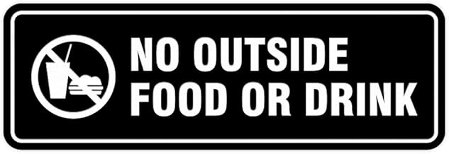 All Quality All Quality Standard No Outside Food or Drink Door/Wall Sign - Black - Large  - Image 1