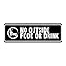 All Quality All Quality Standard No Outside Food or Drink Door/Wall Sign - Black - Large  - Image 2