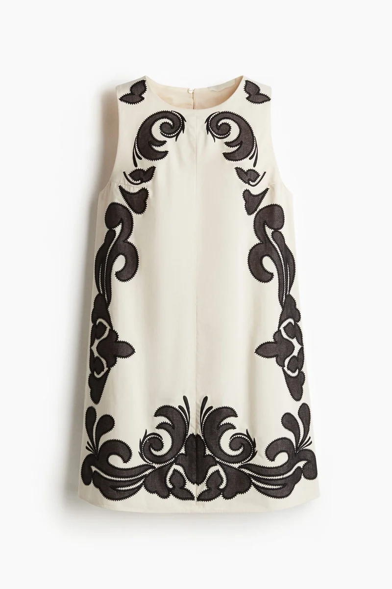 H&M Embroidered A-Line Dress