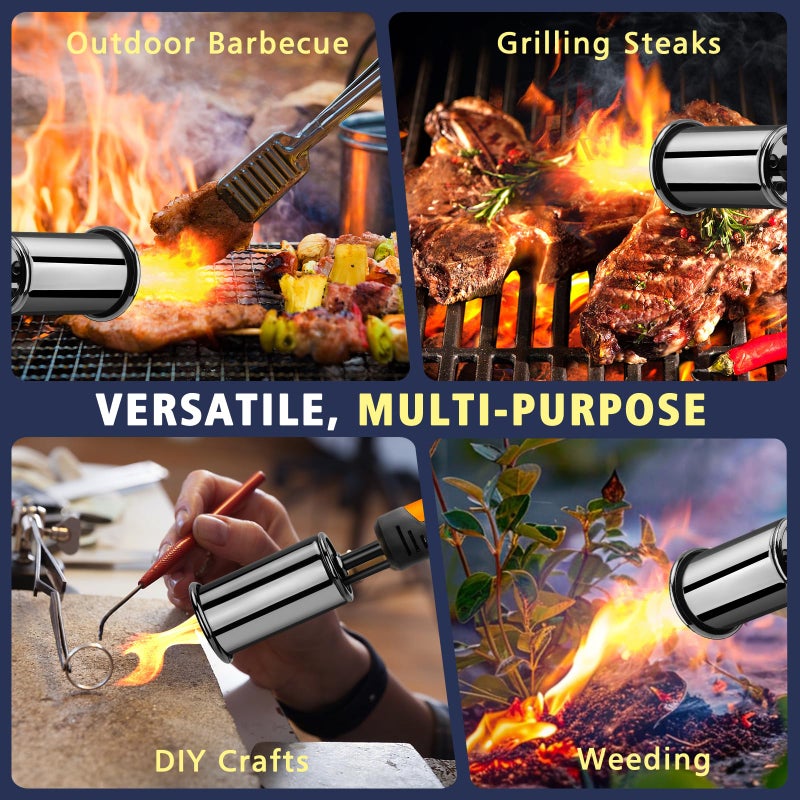 ARTFLAMM Powerful Propane Torch Gun, Flamethrower with Turbo Mode, Charcoal Torch Lighter with Safety Lock, Kitchen Blow Torch for Cooking, BBQ, Searing Steak, Grill(Tank Not Included) - Image 5