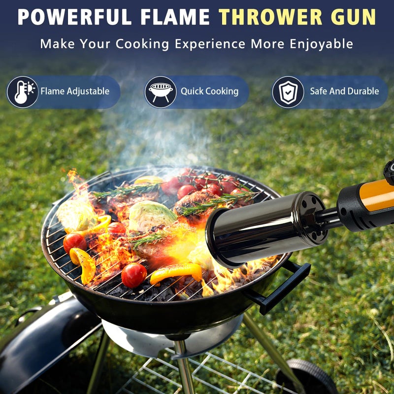 ARTFLAMM Powerful Propane Torch Gun, Flamethrower with Turbo Mode, Charcoal Torch Lighter with Safety Lock, Kitchen Blow Torch for Cooking, BBQ, Searing Steak, Grill(Tank Not Included) - Image 2
