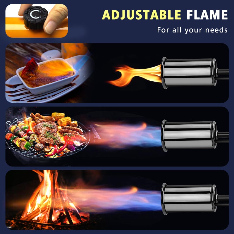 ARTFLAMM Powerful Propane Torch Gun, Flamethrower with Turbo Mode, Charcoal Torch Lighter with Safety Lock, Kitchen Blow Torch for Cooking, BBQ, Searing Steak, Grill(Tank Not Included) - Image 4